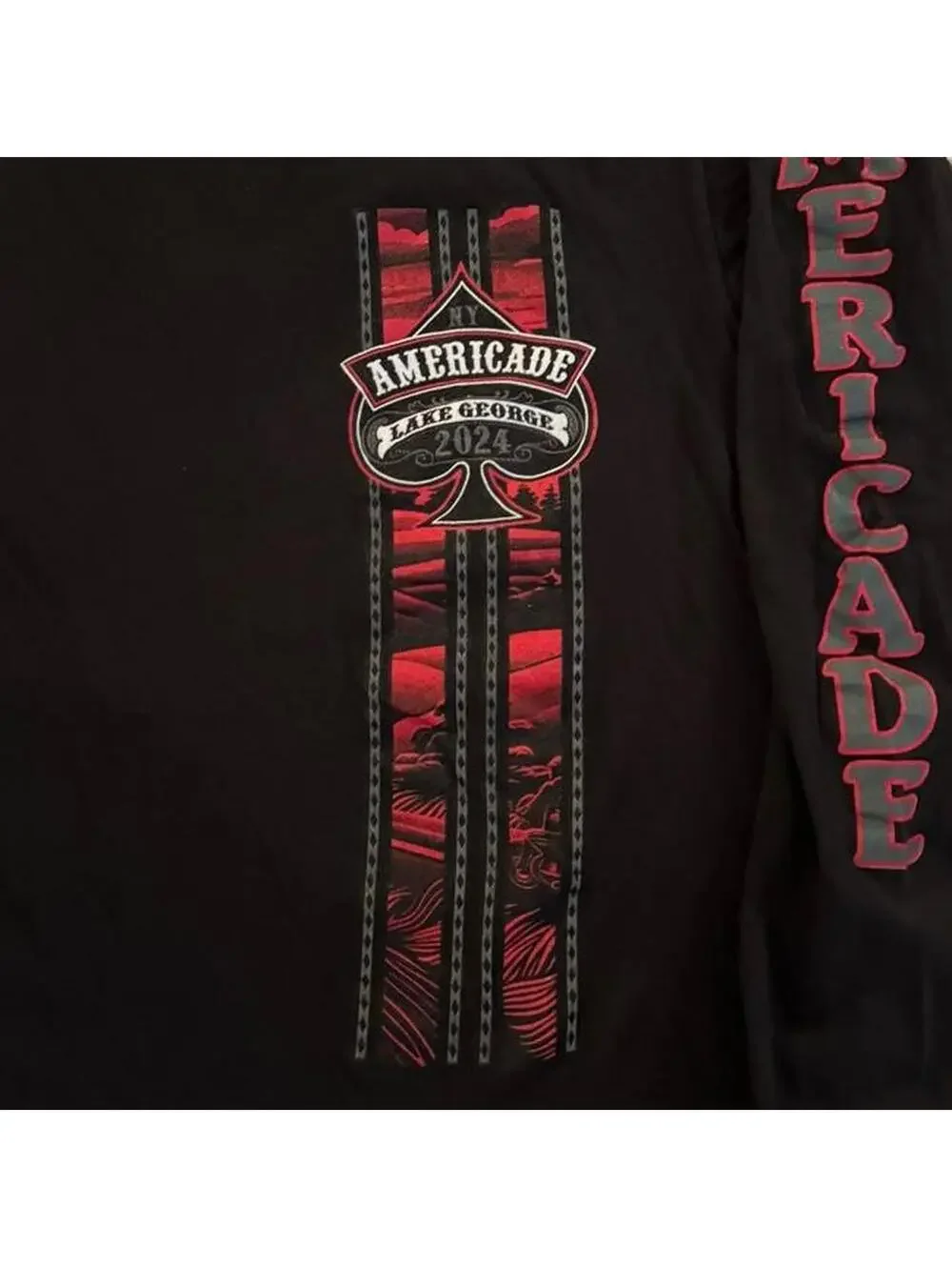 Lake George Motorcycle Americade Long Sleeve Graphic T-Shirt Size Extra Large